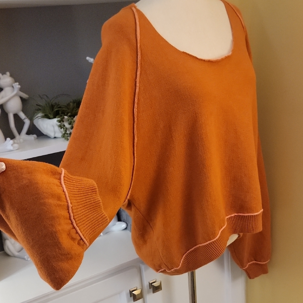 We The Free Burnt Orange Crew Neck Sweater - Picture 5 of 9